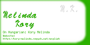 melinda kory business card